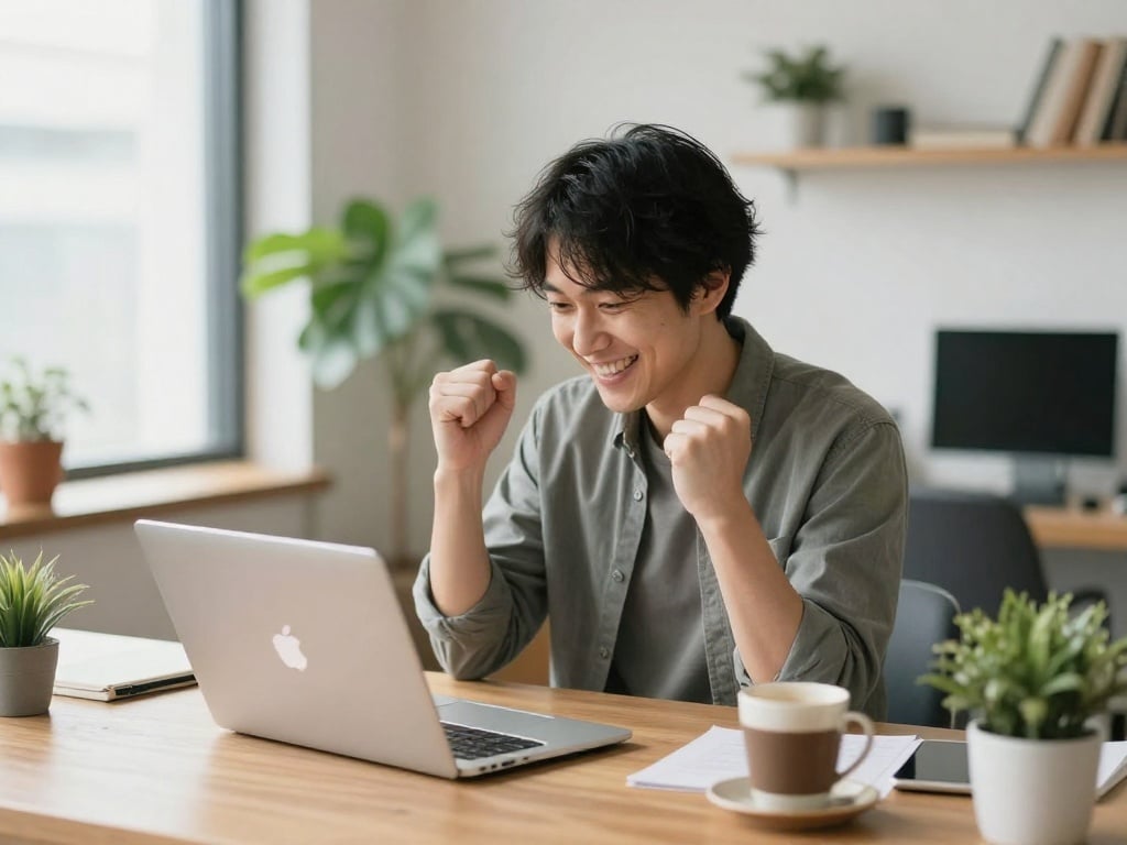 副業成功の様子